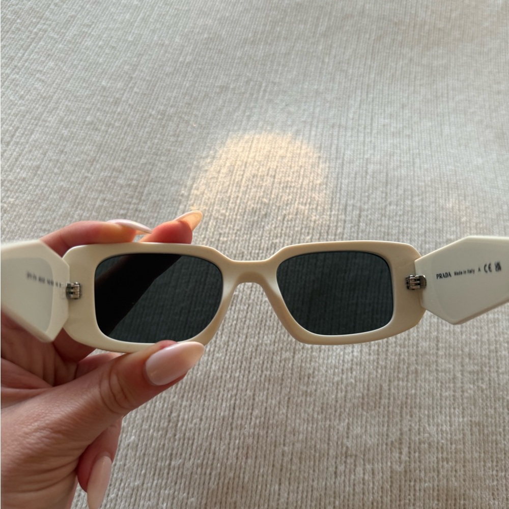Prada White Rectangle Frame Sunglasses - image 4